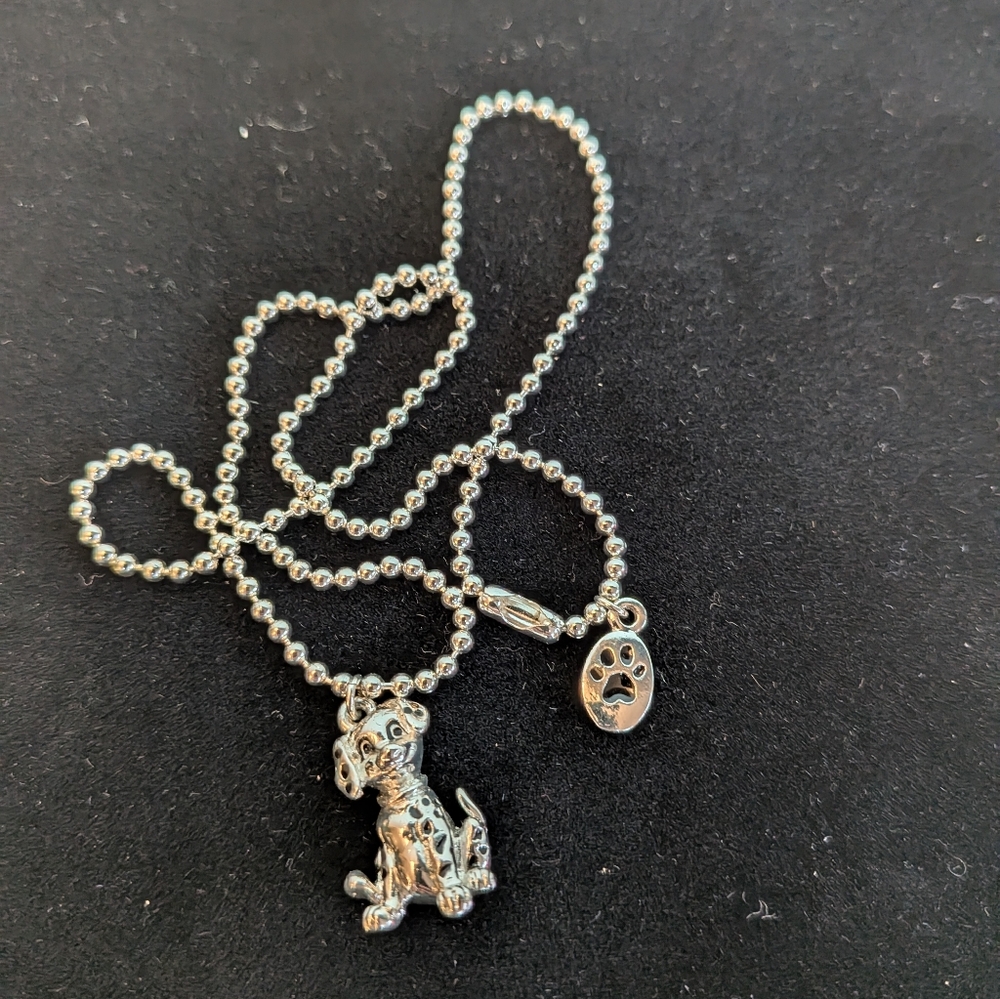 Disney 101 Dalmatians Dog Necklace Silver Tone Cute Doggy